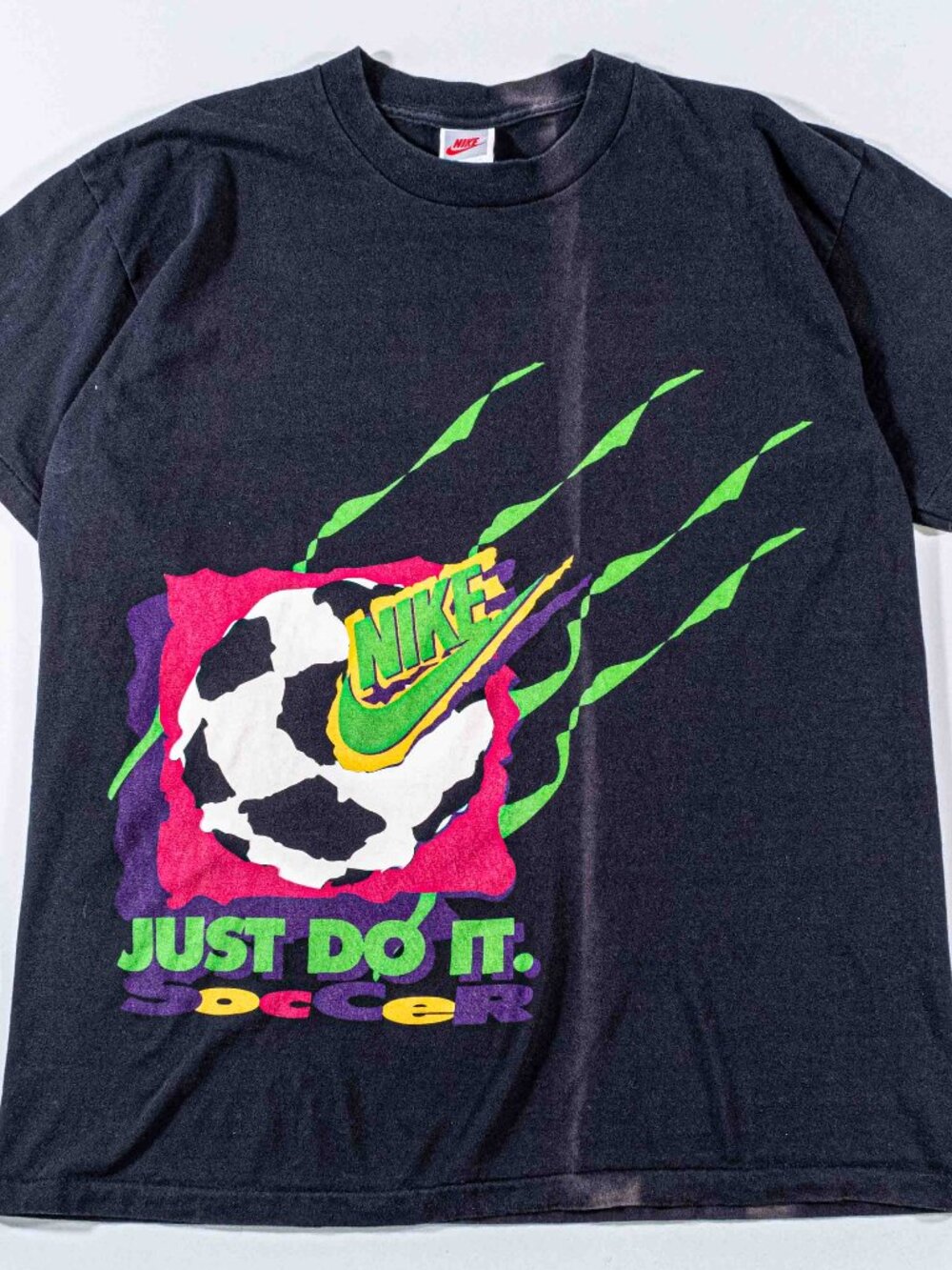 Vintage Nike Soccer Just Do It AOP T-Shirt Large 90s All Over Print World Cup